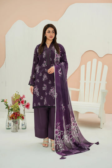 PRINTED LAWN UNSTITCHED 3PC SUIT