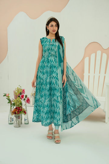 PRINTED LAWN UNSTITCHED 3PC SUIT