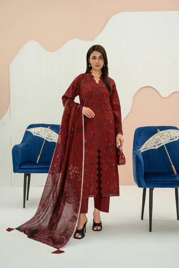 PRINTED LAWN UNSTITCHED 3PC SUIT